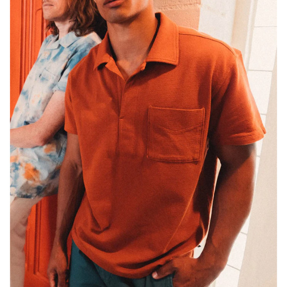 Junk Food Men's Elliot Vintage Pumpkin Orange Boulce Polo Medium NEW - Picture 4 of 6